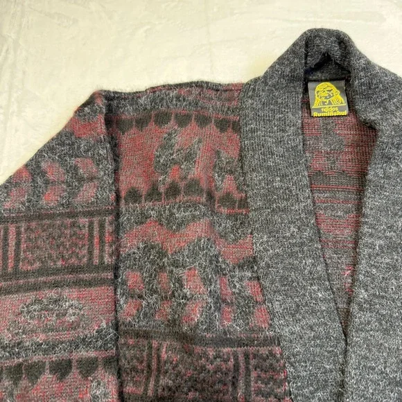 VTG Tejidos Ruminahui Sweater Adult Lg WOOL Cardigan Aztec Alpaca Llama